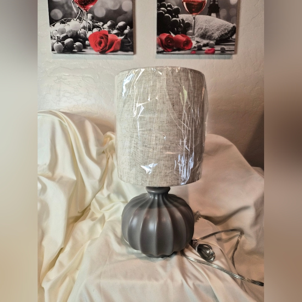 Threshold Gray *Lamp with Cream Shade